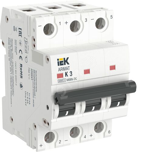 ARMAT Авт. выкл. M06N-DC 3P K 3А IEK | AR-M06N-3-K003DC | IEK - фото 2