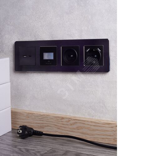 BRITE Рамка 4 поста РУ-4-1-Бр металл черный RE AL IEK - фото 6
