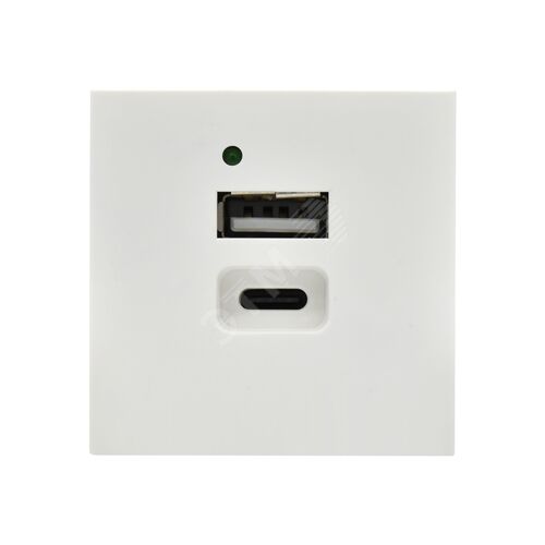PRIMER РКЮ-25-40-П Розетка USB A+C 4,2А (2 мод.) бел. | PR-KK40D-RU-0-2-AC-K01 | IEK - фото 3
