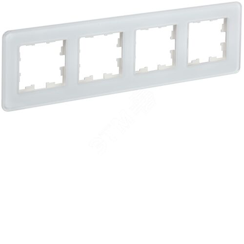 BRITE Рамка 4 поста РУ-4-2-Бр стекло белый RE IEK - фото 2