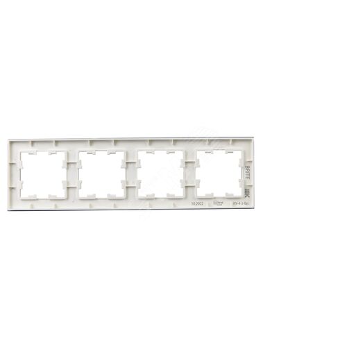 BRITE Рамка 4 поста РУ-4-2-Бр стекло белый матовый IEK - фото 4