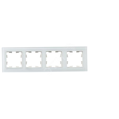 BRITE Рамка 4 поста РУ-4-2-Бр стекло белый матовый IEK - фото 3
