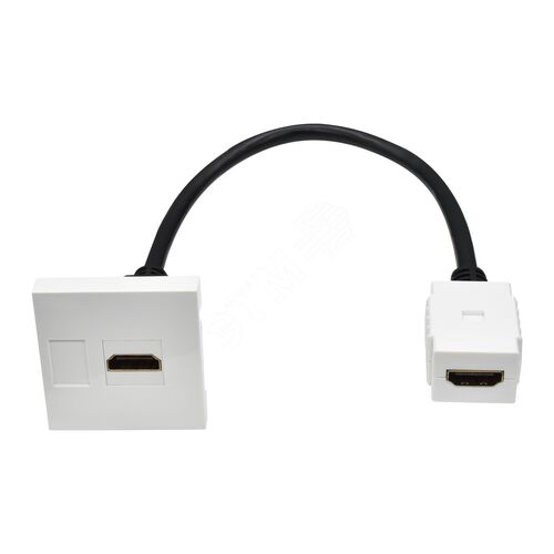 PRIMER РКМ-20-10-П Розетка мультимедийная HDMI M/M (2 модуля) белая IEK - фото 3