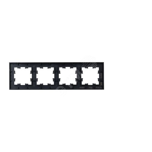 BRITE Рамка 4 поста РУ-4-2-Бр стекло черный матовый IEK - фото 4