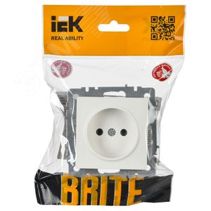 BRITE Розетка без заземления без защитных шторок 10А РС10-1-0-БрБ белый - фото 2