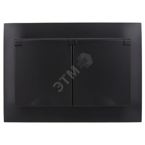 SKANDY Розетка 2-местная и крышкой 16А в сборе IP44 SK-R12Bl черный IEK - фото 3