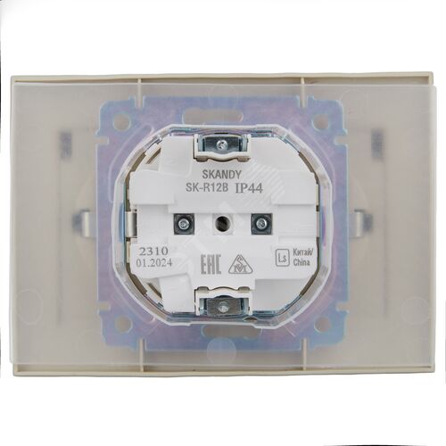 SKANDY Розетка 2-местная и крышкой 16А в сборе IP44 SK-R12B бежевый IEK - фото 4