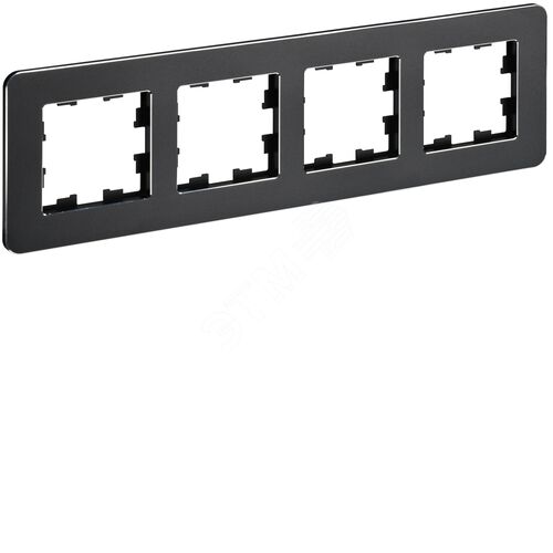 BRITE Рамка 4 поста РУ-4-1-Бр металл черный RE IEK - фото 2