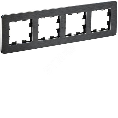 BRITE Рамка 4 поста РУ-4-1-Бр металл черный RE AL IEK - фото 2
