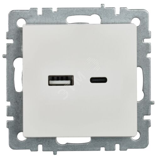 BRITE Розетка USB A+C 18Вт РЮ11-1-БрБ белый - фото 3