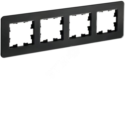 BRITE Рамка 4 поста РУ-4-2-Бр стекло черный RE IEK - фото 2