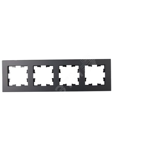 BRITE Рамка 4 поста РУ-4-2-Бр стекло черный матовый IEK - фото 3