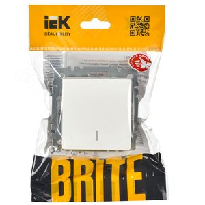 BRITE Выключатель одноклавишный с индикацией 10А ВС10-1-1-БрБ белый - фото 2