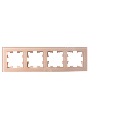 BRITE Рамка 4 поста РУ-4-2-БрП стекло персиковый матовый IEK - фото 3