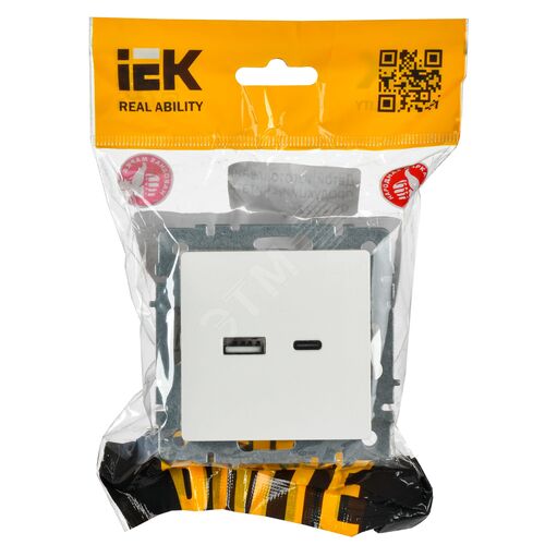 BRITE Розетка USB A+C 18Вт РЮ11-1-БрБ белый - фото 2