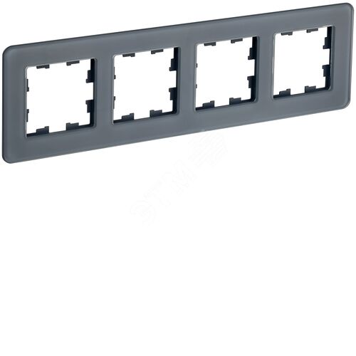 BRITE Рамка 4 поста РУ-4-2-Бр стекло графит RE IEK - фото 2