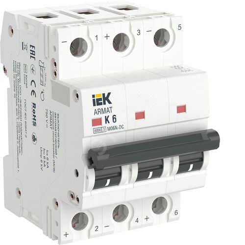 ARMAT Авт. выкл. M06N-DC 3P K 6А IEK | AR-M06N-3-K006DC | IEK - фото 2