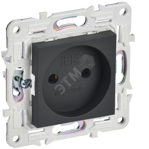 SKANDY Розетка без заземления без защитных шторок 10А SK-R02G графит IEK - фото 2