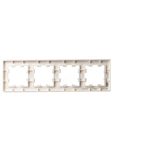 BRITE Рамка 4 поста РУ-4-2-БрП стекло персиковый матовый IEK - фото 4