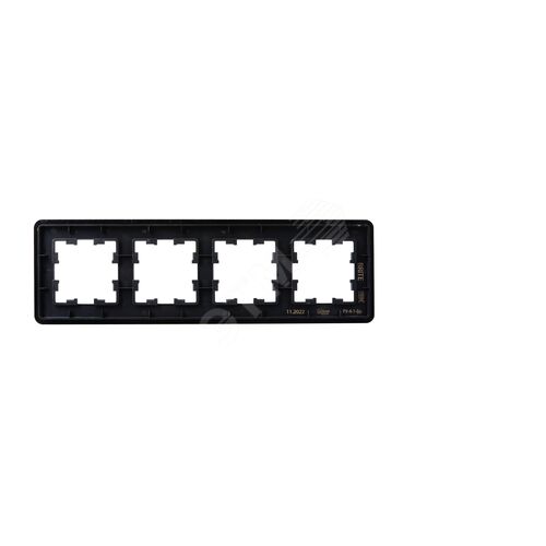 BRITE Рамка 4 поста РУ-4-1-Бр металл черный RE AL IEK - фото 4