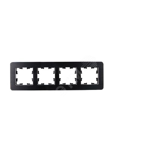 BRITE Рамка 4 поста РУ-4-1-Бр металл черный RE AL IEK - фото 3