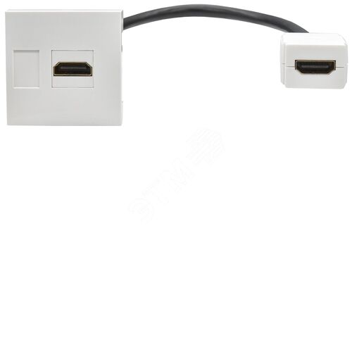 PRIMER РКМ-20-10-П Розетка мультимедийная HDMI M/M (2 модуля) белая IEK - фото 2