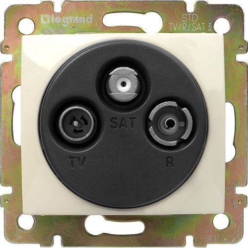 VALENA Розетка TV-FM-SAT проходная 14дБ слоновая кость (774337) - Legrand