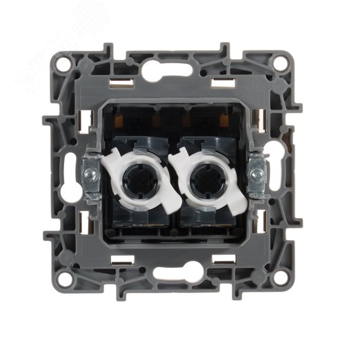 Розетка компьютерная двойная RJ45 категория 5Е UTP слоновая кость ETIKA 3