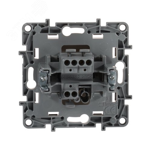 Выключатель 1-клавишный проходной 10А безвинтовое крепление слоновая кость ETIKA 5