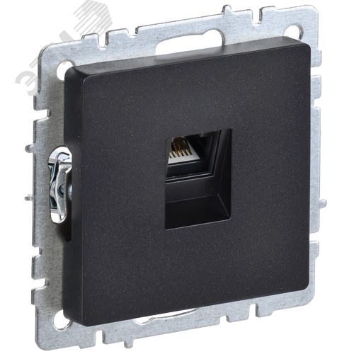 BRITE Розетка компьютерная RJ45 кат.5E РК10-БрЧ черный - IEK (ИЭК)