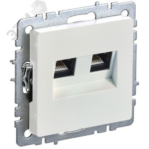 BRITE Розетка компьютерная двойная кат.5E RJ45 РК10-2-БрЖ жемчуг - IEK (ИЭК)