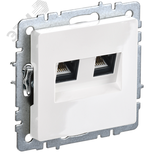 BRITE Розетка двойная RJ11+RJ45 кат.5E РК/Т12-БрБ белый - IEK (ИЭК)