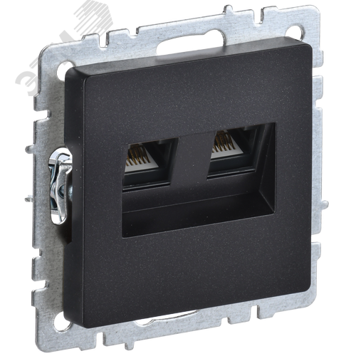 BRITE Розетка двойная RJ11+RJ45 кат.5E РК/Т12-БрЧ черный - IEK (ИЭК)