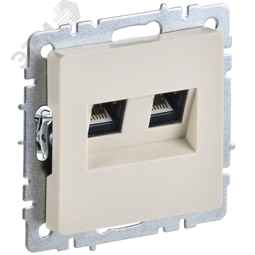 BRITE Розетка двойная RJ11+RJ45 кат.5E РК/Т12-БрКр бежевый - IEK (ИЭК)
