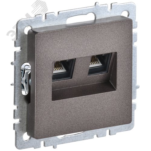 BRITE Розетка двойная RJ11+RJ45 кат.5E РК/Т12-БрТБ темная бронза - IEK (ИЭК)