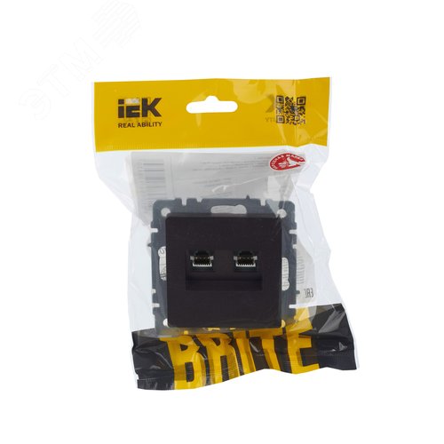 BRITE Розетка двойная RJ11+RJ45 кат.5E РК/Т12-БрТБ темная бронза - фото 2