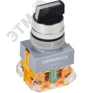Переключатель D7-20X3 3 полож. 1з+1р черный GENERIC - IEK (ИЭК)