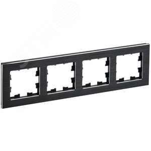 BRITE Рамка 4 поста РУ-4-1-БрЧ металл черный - IEK (ИЭК)