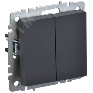 BRITE Выключатель двухклавишный проходной 10А ВС10-2-6-БрГ графит - IEK (ИЭК)