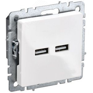 BRITE Розетка USB A+A 5В 3,1А РЮ10-1-БрБ белый - IEK (ИЭК)