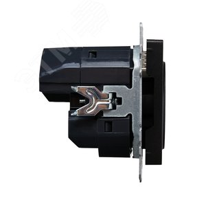 BRITE Розетка с заземлением с защитными шторками 16А с USB A+C 18Вт РЮш11-1-БрЧ черный - фото 3