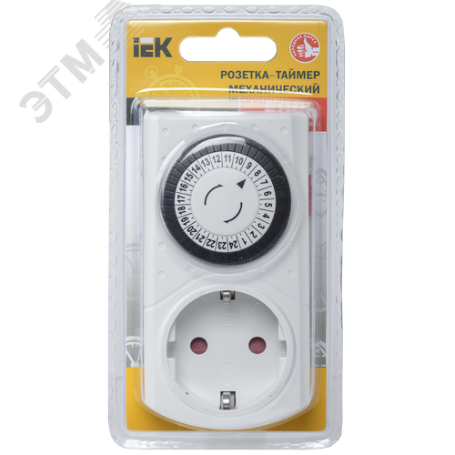 РТМ-1 Розетка-таймер механ. 30мин 24ч 48on/off 16А IP20 3