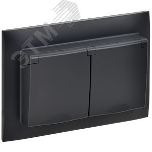 SKANDY Розетка 2-местная и крышкой 16А в сборе IP44 SK-R12Bl черный IEK - IEK (ИЭК)
