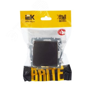 BRITE Розетка с заземлением с защитными шторками и крышкой 16А IP20 РСбш10-3-БрТБ темная бронза - фото 3