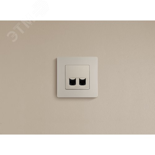 Розетка компьютерная двойная RJ45 категория 5Е UTP слоновая кость ETIKA 4