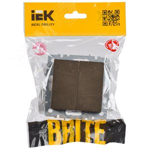 BRITE Выключатель двухклавишный проходной 10А ВС10-2-6-БрТБ темная бронза - фото 6