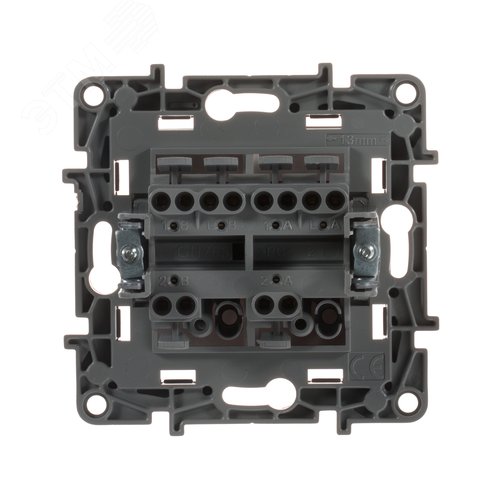 Выключатель 2-клавишный проходной 10А безвинтовое крепление слоновая кость ETIKA 4