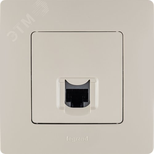 Розетка компьютерная RJ45 категория 5Е UTP слоновая кость ETIKA 5