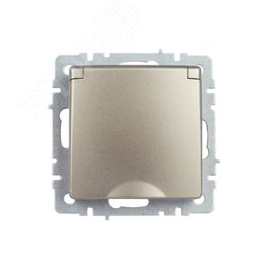 BRITE Розетка с заземлением с защитными шторками и крышкой 16А IP44 РСбш10-3-44-БрШ шампань - фото 5