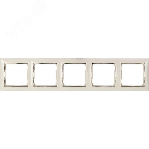 Рамка 5-местная слоновая кость (золотой штрих) VALENA 2